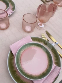 4 stk. Middagstallerkener ASTA m. Løbeglasur i Rosa (Ø26cm)