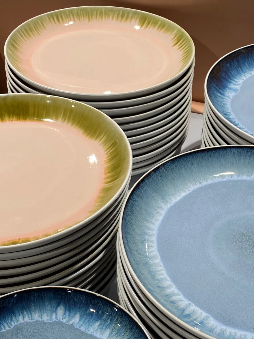 4 stk. Middagstallerkener ASTA m. Løbeglasur i Blå (Ø26cm)