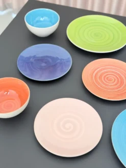 6 stk. Middagstallerkener i Blå Swirl (Ø28cm)