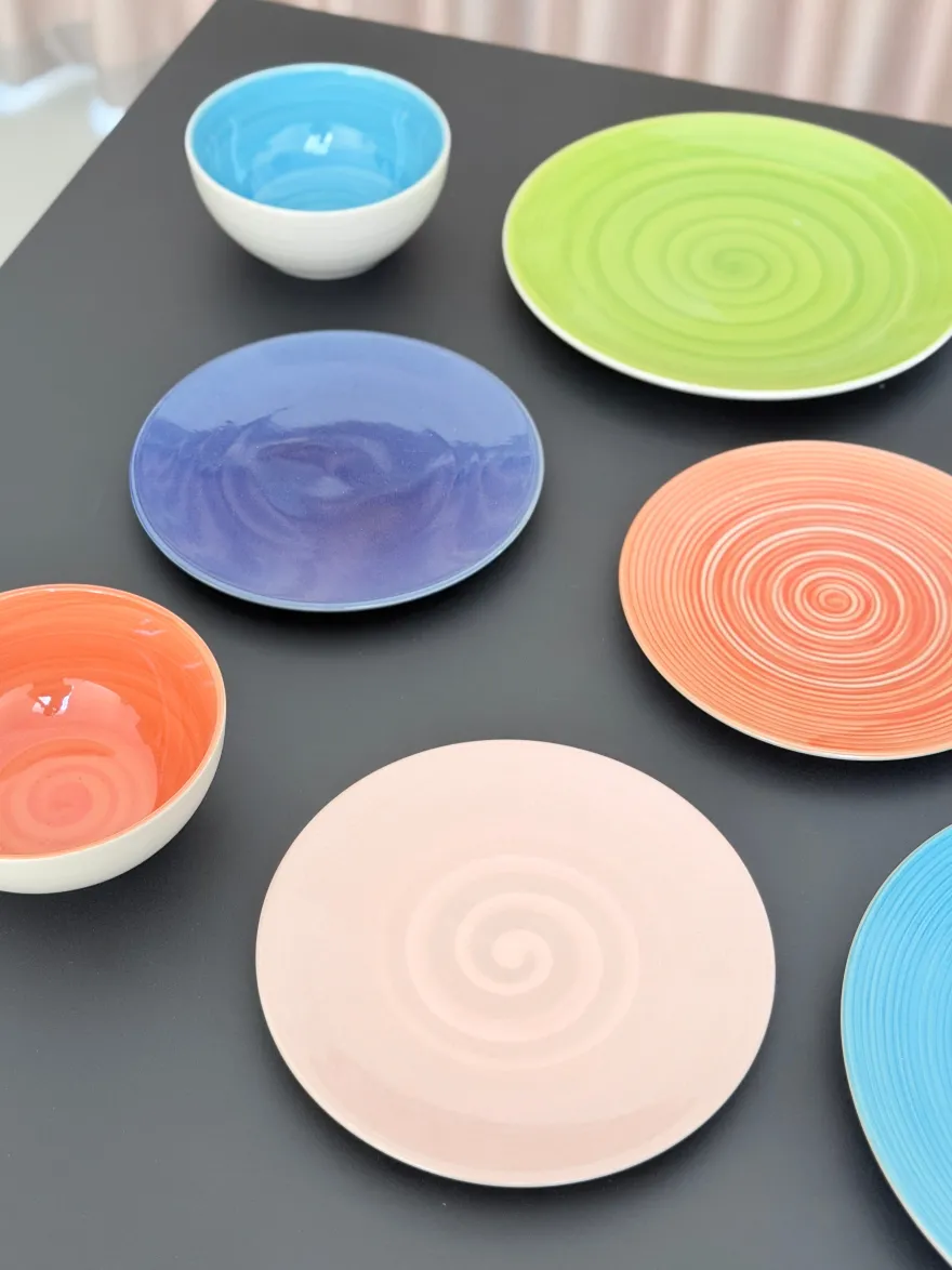 6 stk. Middagstallerkener i Blå Swirl (Ø28cm)