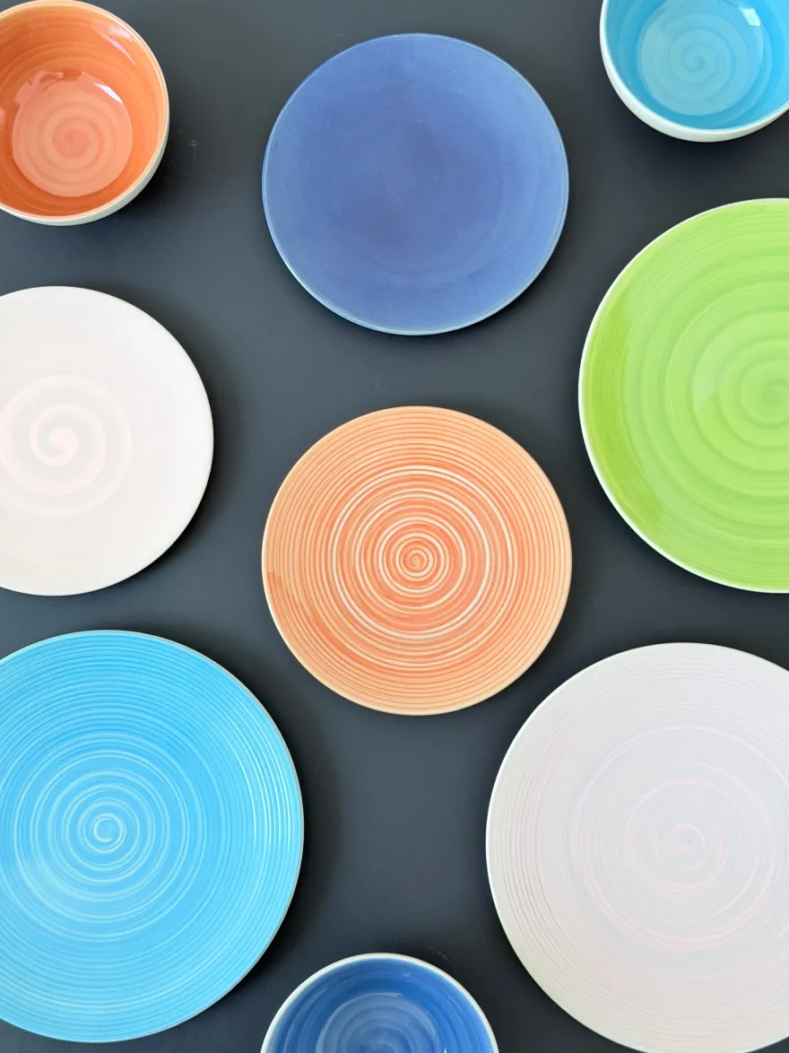 6 stk. Middagstallerkener i Blå Swirl (Ø28cm)