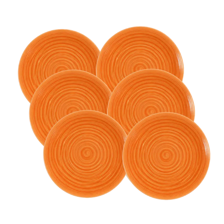 6 stk. Middagstallerkener i Orange (Ø28cm)