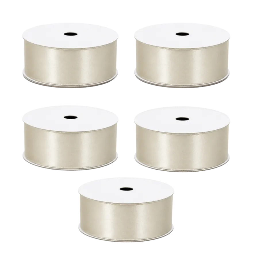 5 stk. Satinbånd i Ivory (9m)