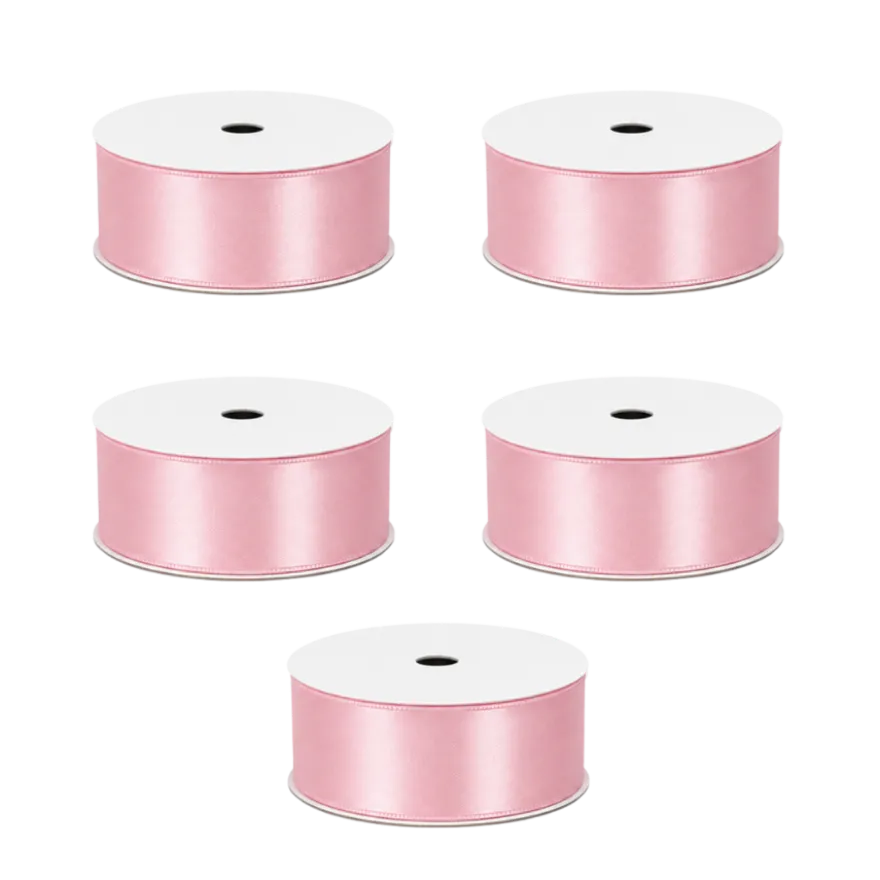 5 stk. Satinbånd i Pink (9m)