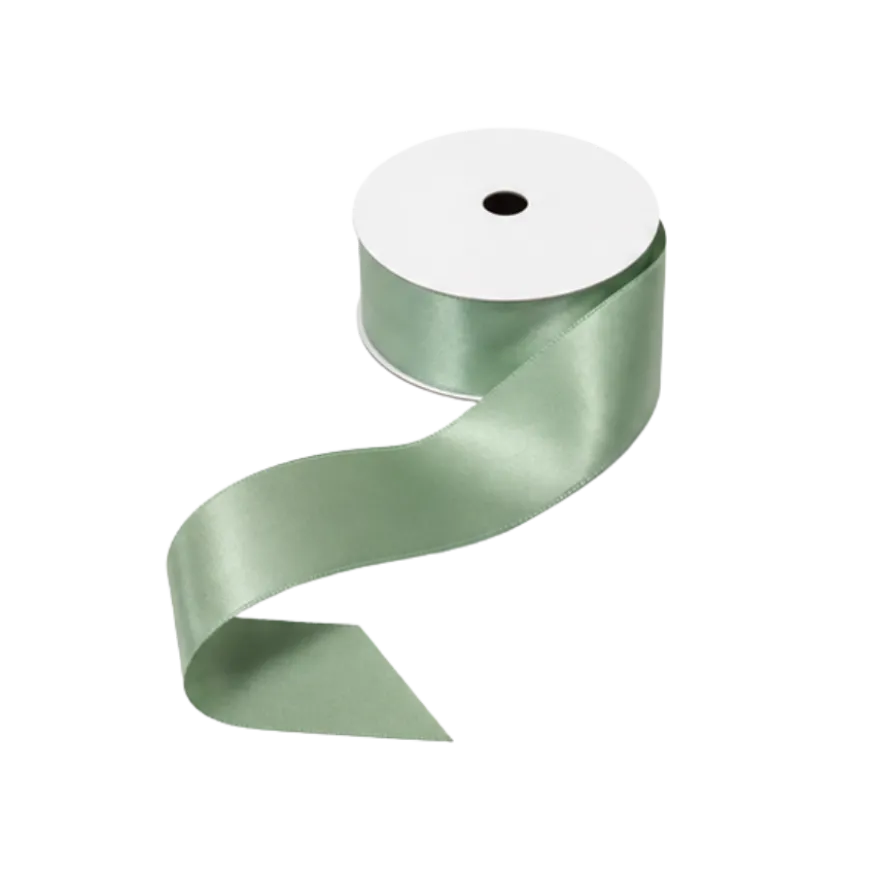 5 stk. Satinbånd i Sage Green (9m)