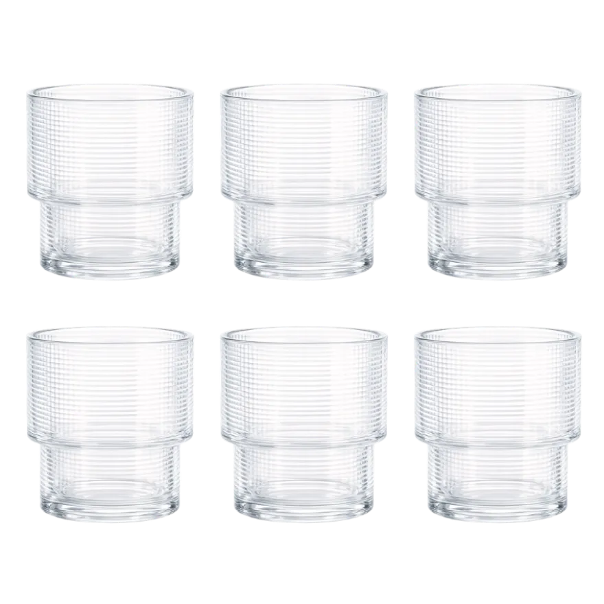 6 stk. Vandglas i Klar (H9,8cm)