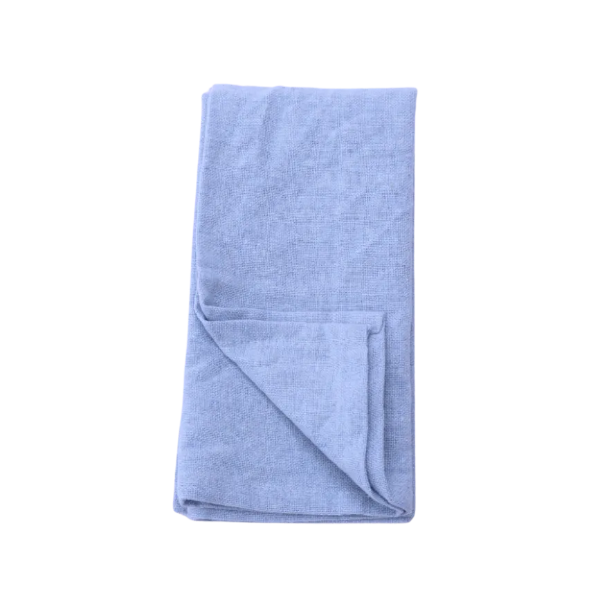 Stofserviet m. Broderet Dansk flag i Blå (40x40cm)