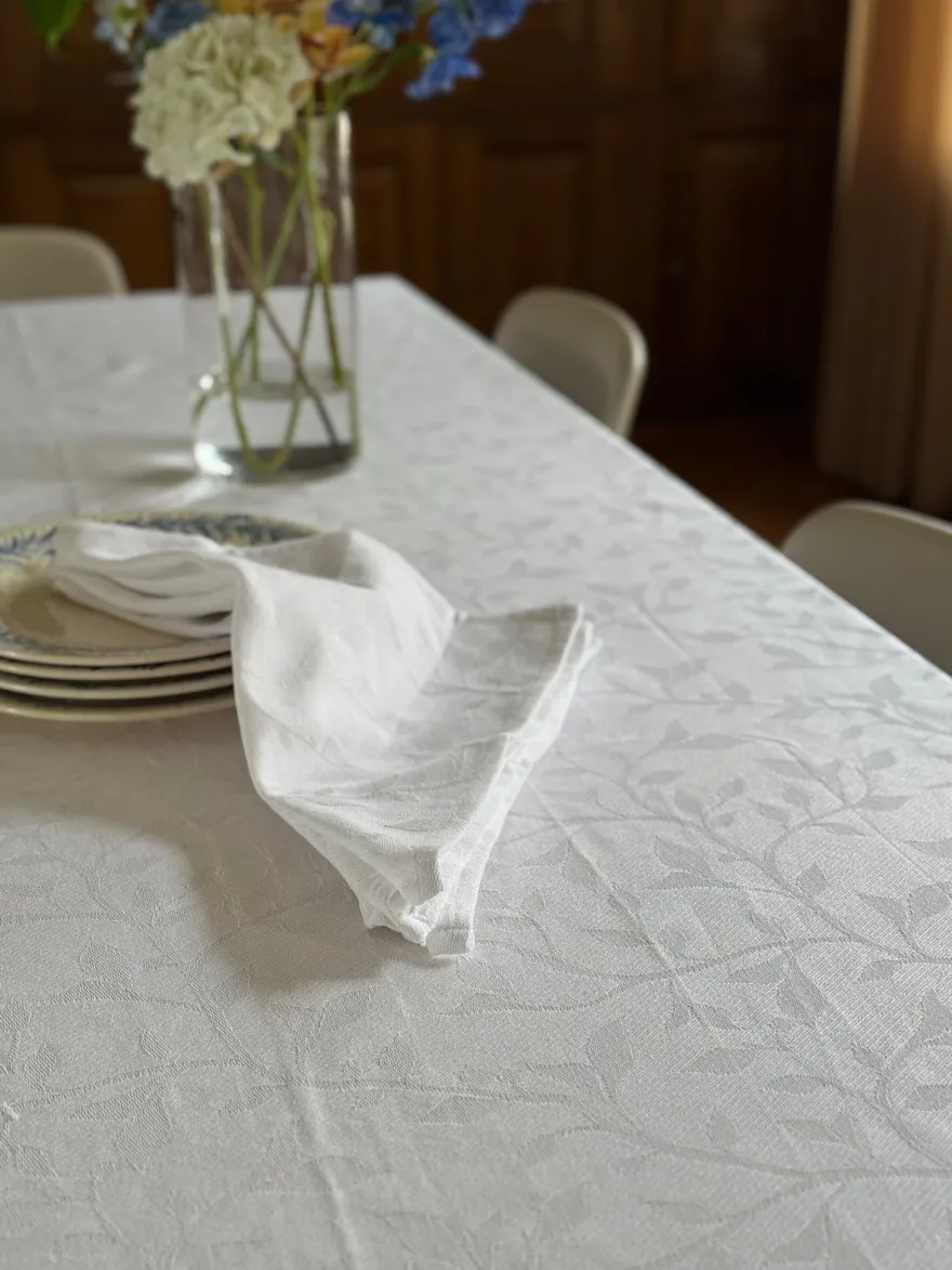 Stofserviet METTE i Jacquard Hvid (40x40cm)