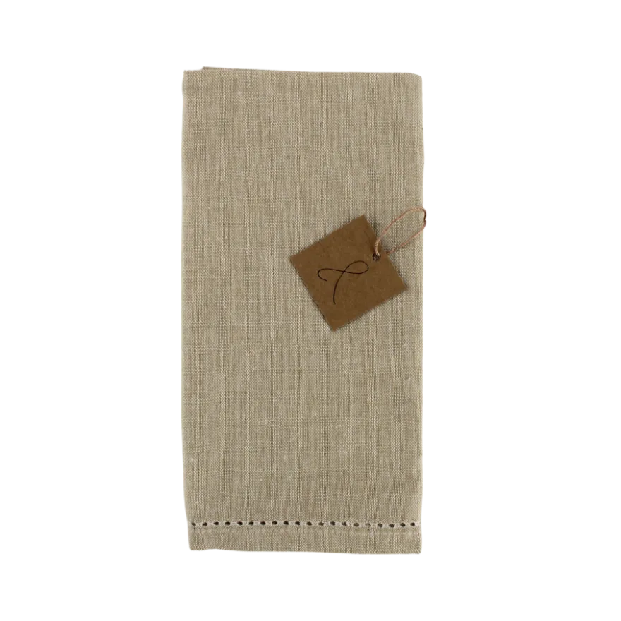 Stofserviet m. Hulsøm i Beige - 100% bomuld (45x45cm.)