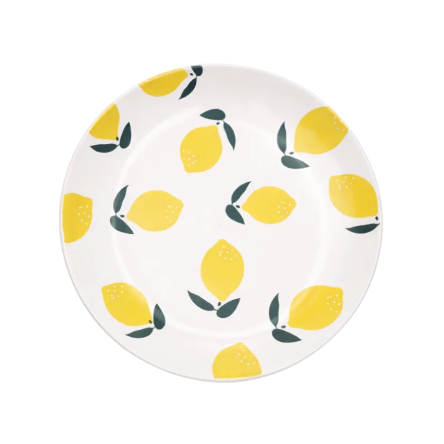Tallerken GALA m. Citron Design i Gul (Ø22cm)