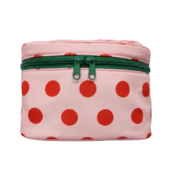 Toilettaske m. Prikker i Pink (21x14x14cm)