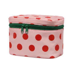 Toilettaske m. Prikker i Pink (21x14x14cm)