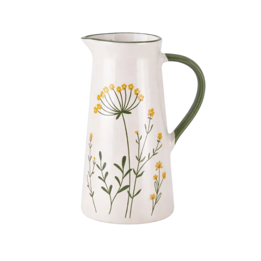 Vandkaraffel GANI m. Markblomster i Creme (1,2L)