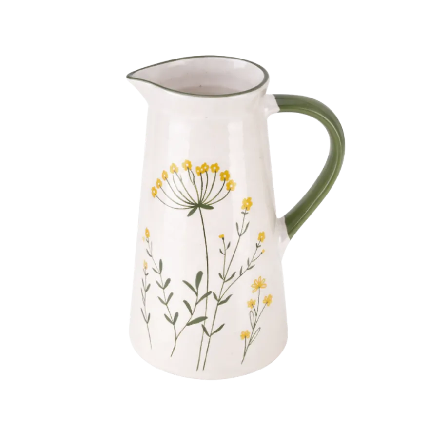 Vandkaraffel GANI m. Markblomster i Creme (1,2L)
