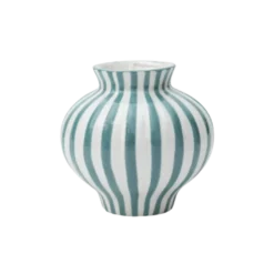 Vase BETSY i Grå/Grøn Stribe (Ø14,7x13,5cm)