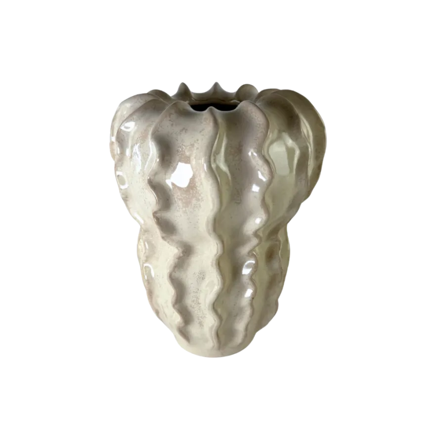 Vase FLORIDA i Beige (18,5x17,8x24,7cm)