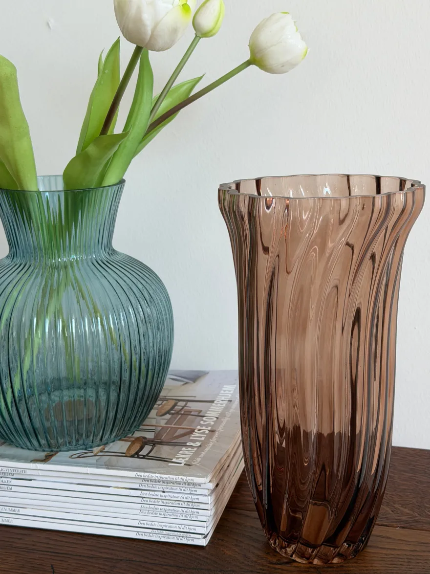 Vase Glas EDELLE i Amber (Ø13,5x25,5cm)