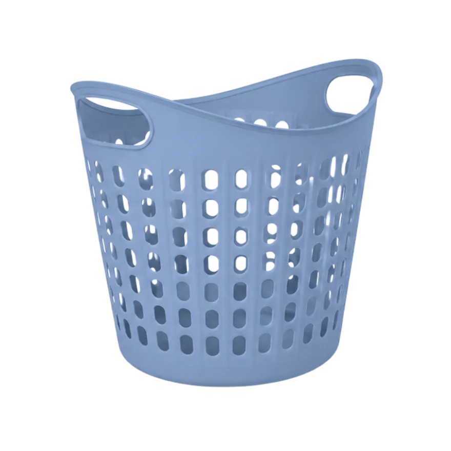 Vasketøjskurv MARTIN Plast i Blå (Ø39x40cm)