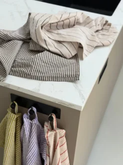 Viskestykke CORFITZ i Striber Beige/Grå 2-pak (50x70cm)