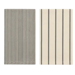 Viskestykke CORFITZ i Striber Beige/Grå 2-pak (50x70cm)