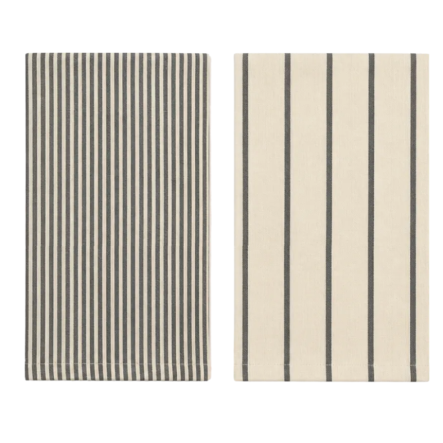 Viskestykke CORFITZ i Striber Beige/Grå 2-pak (50x70cm)