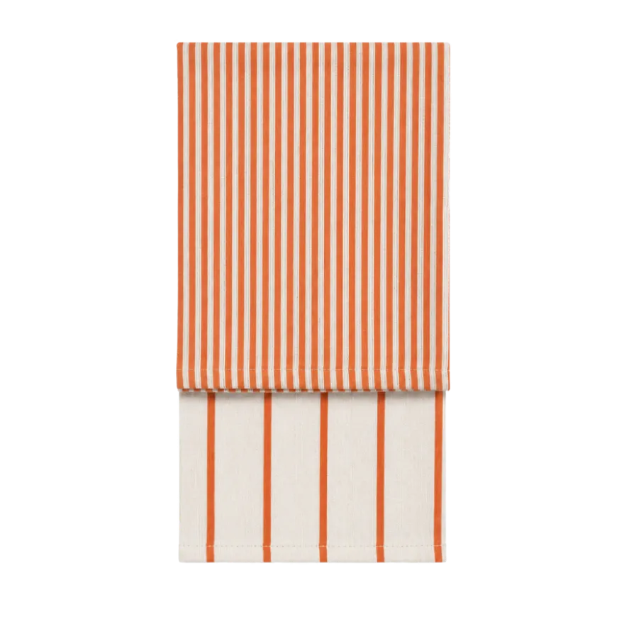 Viskestykke CORFITZ 2-pak i Striber Beige/Rust (50x70cm)