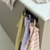 Viskestykke CORFITZ 2-pak i Striber Beige/Grøn (50x70cm)