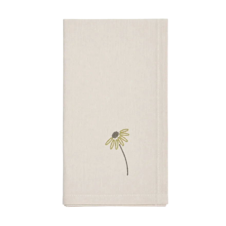Viskestykke m. Gul Marguerit Broderi (50x70cm)